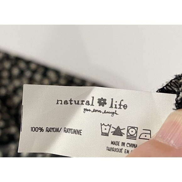 Natural Life Rebecca Black Floral Rayon Cottagecore Praire Midi Dress Medium - Picture 12 of 13